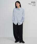 MUSINSA STANDARD WOMAN MUSINSA STANDARD WOMAN Women's Oversized Washed Poplin Shirt [Sky Blue]
