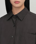 MUSINSA STANDARD WOMAN MUSINSA STANDARD WOMAN Women's Oversized Washed Poplin Shirt [Gunmetal]