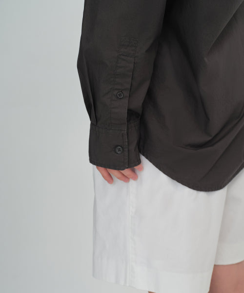 MUSINSA STANDARD WOMAN MUSINSA STANDARD WOMAN Women's Oversized Washed Poplin Shirt [Gunmetal]