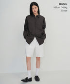 MUSINSA STANDARD WOMAN MUSINSA STANDARD WOMAN Women's Oversized Washed Poplin Shirt [Gunmetal]