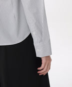 MUSINSA STANDARD WOMAN MUSINSA STANDARD WOMAN Women's Striped Slim Fit Shirt [Gray]