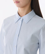 MUSINSA STANDARD WOMAN MUSINSA STANDARD WOMAN Women's Striped Slim Fit Shirt Sky Blue