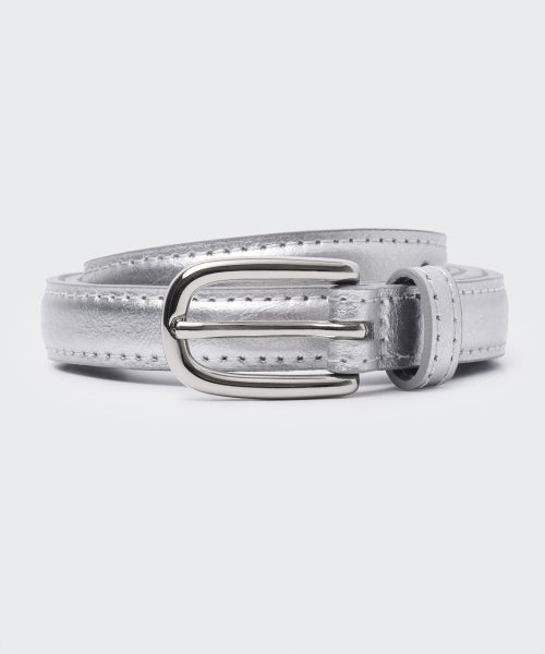 MUSINSA STANDARD WOMAN MUSINSA STANDARD WOMAN Women's Rounded Crack Leather Thin Belt 15mm