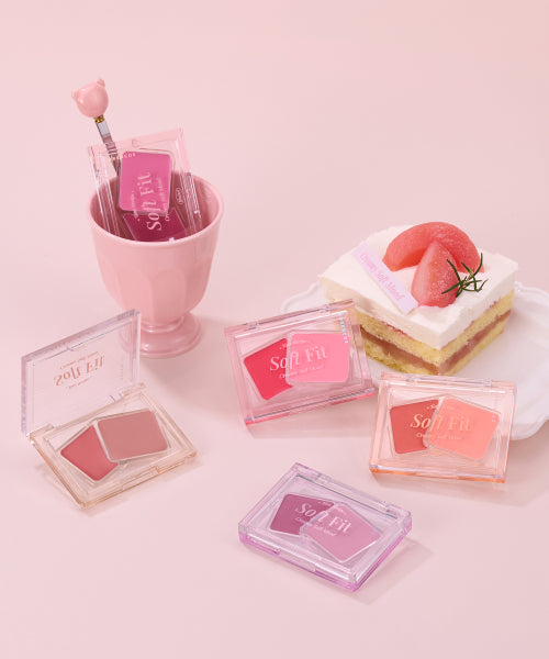 FORENCOS FORENCOS Soft Fitting Cream Blusher + Heart Finger Puff (Peach Light)