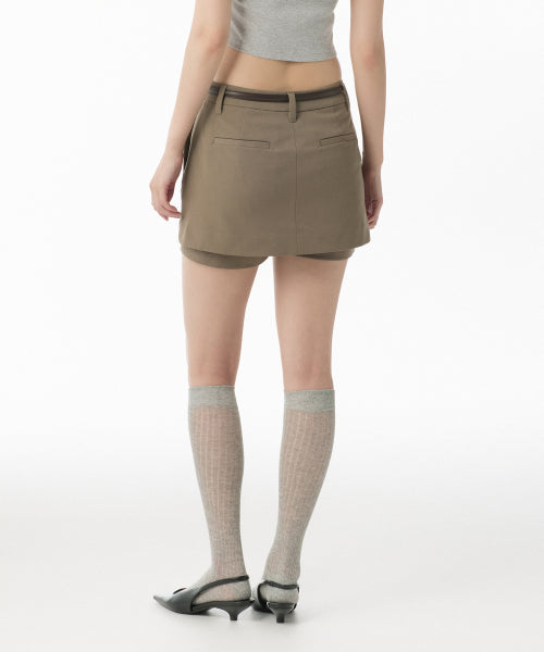 MUSINSA STANDARD WOMAN MUSINSA STANDARD WOMAN Skirt Layered Mini Scotts Dusty Beige