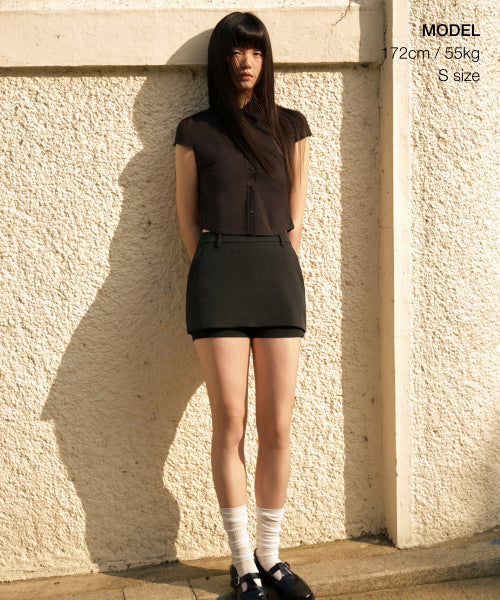MUSINSA STANDARD WOMAN MUSINSA STANDARD WOMAN Skirt Mini Scotts Charcoal Gray