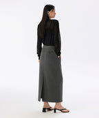 MUSINSA STANDARD WOMAN MUSINSA STANDARD WOMAN Women's Straight Maxi Skirt [Medium Gray]