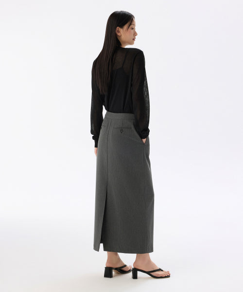 MUSINSA STANDARD WOMAN MUSINSA STANDARD WOMAN Women's Straight Maxi Skirt [Medium Gray]