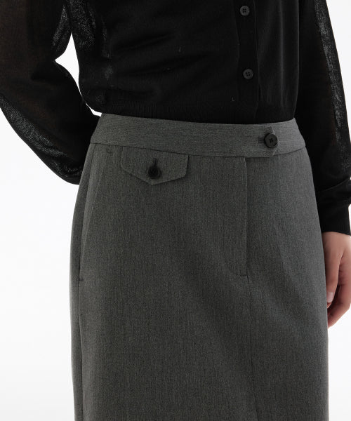 MUSINSA STANDARD WOMAN MUSINSA STANDARD WOMAN Women's Straight Maxi Skirt [Medium Gray]