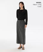 MUSINSA STANDARD WOMAN MUSINSA STANDARD WOMAN Women's Straight Maxi Skirt [Medium Gray]