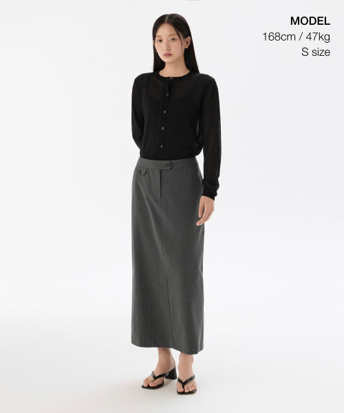 MUSINSA STANDARD WOMAN MUSINSA STANDARD WOMAN Women's Straight Maxi Skirt [Medium Gray]