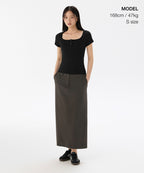 MUSINSA STANDARD WOMAN MUSINSA STANDARD WOMAN Women's Straight Maxi Skirt [Van Dyke Brown]