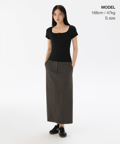 MUSINSA STANDARD WOMAN MUSINSA STANDARD WOMAN Women's Straight Maxi Skirt [Van Dyke Brown]