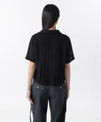 MUSINSA STANDARD WOMAN MUSINSA STANDARD WOMAN Relaxed Crochet Short Sleeve Shirt (Black)