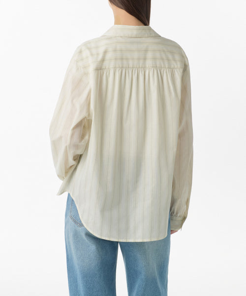 MUSINSA STANDARD WOMAN MUSINSA STANDARD WOMAN Relaxed Multi-Stripe Shirt Light Yellow
