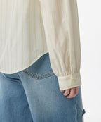 MUSINSA STANDARD WOMAN MUSINSA STANDARD WOMAN Relaxed Multi-Stripe Shirt Light Yellow