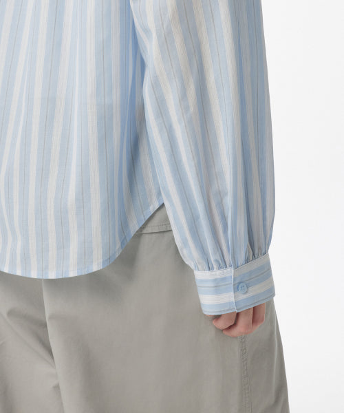 MUSINSA STANDARD WOMAN MUSINSA STANDARD WOMAN Relaxed Multi-Stripe Shirt (Light Blue)