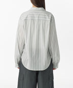 MUSINSA STANDARD WOMAN MUSINSA STANDARD WOMAN Relaxed Multi-Stripe Shirt (Light Gray)