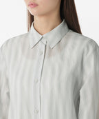 MUSINSA STANDARD WOMAN MUSINSA STANDARD WOMAN Relaxed Multi-Stripe Shirt (Light Gray)