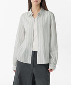MUSINSA STANDARD WOMAN MUSINSA STANDARD WOMAN Relaxed Multi-Stripe Shirt (Light Gray)