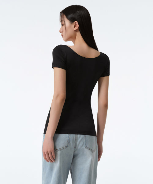 MUSINSA STANDARD WOMAN MUSINSA STANDARD WOMAN Women’s Scoop Neck Undershirt Black