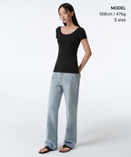 MUSINSA STANDARD WOMAN MUSINSA STANDARD WOMAN Women’s Scoop Neck Undershirt Black