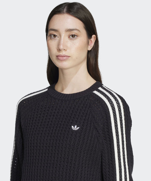 ADIDAS ADIDAS Knitted Crew Sweatshirt - Black