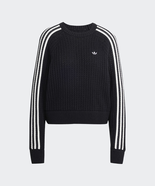 ADIDAS ADIDAS Knitted Crew Sweatshirt - Black