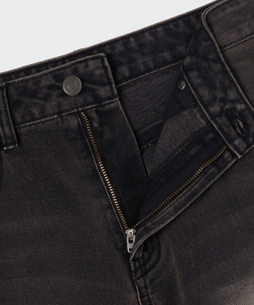 MUSINSA STANDARD WOMAN MUSINSA STANDARD WOMAN Women's Big Brush Extra Wide Denim Pants [Rusty Black]
