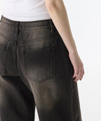 MUSINSA STANDARD WOMAN MUSINSA STANDARD WOMAN Women's Big Brush Extra Wide Denim Pants [Rusty Black]