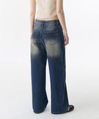 MUSINSA STANDARD WOMAN MUSINSA STANDARD WOMAN Women's Big Brush Extra Wide Denim Pants [Rusty Blue]