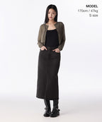 MUSINSA STANDARD WOMAN MUSINSA STANDARD WOMAN Women's Denim Long Skirt Rusty Black