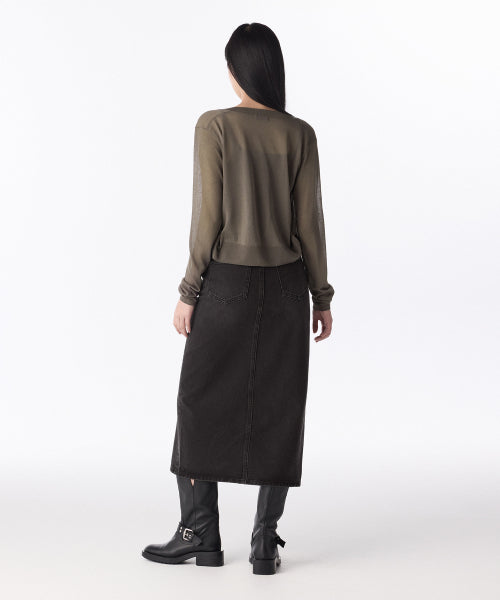 MUSINSA STANDARD WOMAN MUSINSA STANDARD WOMAN Women's Denim Long Skirt Rusty Black