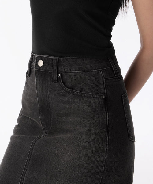 MUSINSA STANDARD WOMAN MUSINSA STANDARD WOMAN Women's Denim Long Skirt Rusty Black