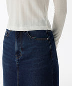 MUSINSA STANDARD WOMAN MUSINSA STANDARD WOMAN Women's Denim Long Skirt [Dark Blue]