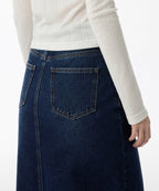 MUSINSA STANDARD WOMAN MUSINSA STANDARD WOMAN Women's Denim Long Skirt [Dark Blue]