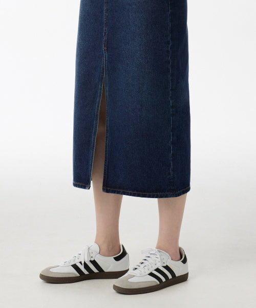 MUSINSA STANDARD WOMAN MUSINSA STANDARD WOMAN Women's Denim Long Skirt [Dark Blue]