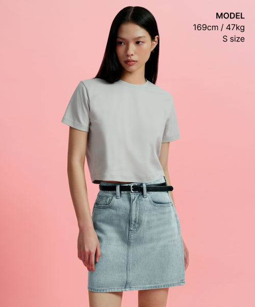 MUSINSA STANDARD WOMAN MUSINSA STANDARD WOMAN Denim Mini Skirt Sky Blue