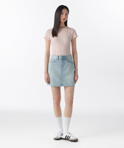 MUSINSA STANDARD WOMAN MUSINSA STANDARD WOMAN Denim Mini Skirt Sky Blue