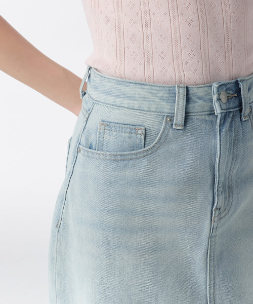 MUSINSA STANDARD WOMAN MUSINSA STANDARD WOMAN Denim Mini Skirt Sky Blue