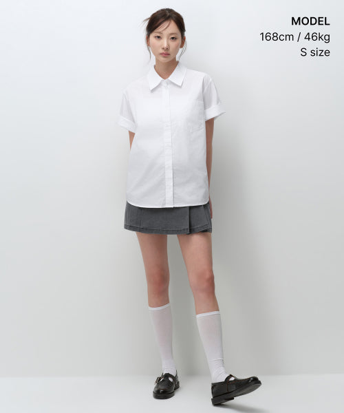 MUSINSA STANDARD WOMAN MUSINSA STANDARD WOMAN Women's Relaxed Soft Poplin Short Sleeve Shirt (Size M)