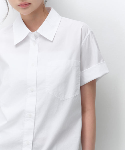 MUSINSA STANDARD WOMAN MUSINSA STANDARD WOMAN Women's Relaxed Soft Poplin Short Sleeve Shirt (Size M)