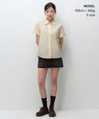 MUSINSA STANDARD WOMAN MUSINSA STANDARD WOMAN Relaxed Soft Poplin Short Sleeve Shirt [Lemon]