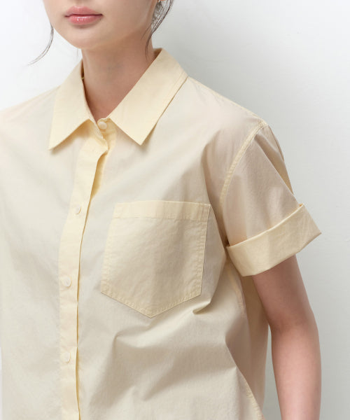 MUSINSA STANDARD WOMAN MUSINSA STANDARD WOMAN Relaxed Soft Poplin Short Sleeve Shirt [Lemon]