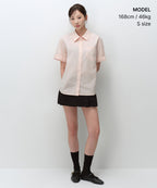 MUSINSA STANDARD WOMAN MUSINSA STANDARD WOMAN Relaxed Soft Poplin Short Sleeve Shirt [Rose Water]