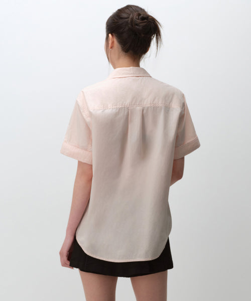 MUSINSA STANDARD WOMAN MUSINSA STANDARD WOMAN Relaxed Soft Poplin Short Sleeve Shirt [Rose Water]