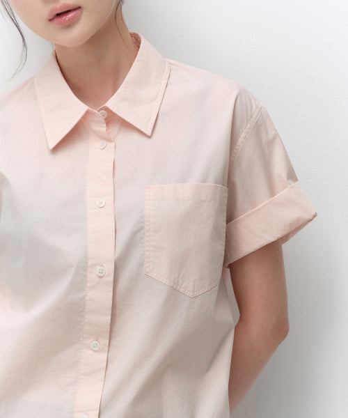 MUSINSA STANDARD WOMAN MUSINSA STANDARD WOMAN Relaxed Soft Poplin Short Sleeve Shirt [Rose Water]