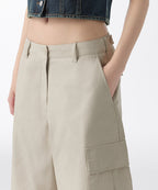 MUSINSA STANDARD WOMAN MUSINSA STANDARD WOMAN Women's Wide Cargo Bermuda Pants (Light Beige)