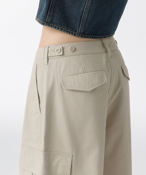MUSINSA STANDARD WOMAN MUSINSA STANDARD WOMAN Women's Wide Cargo Bermuda Pants (Light Beige)