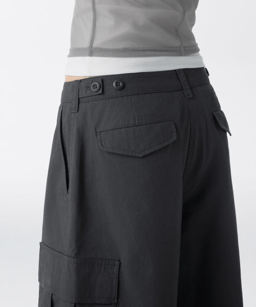 MUSINSA STANDARD WOMAN MUSINSA STANDARD WOMAN Women's Wide Cargo Bermuda Pants (Dark Gray)